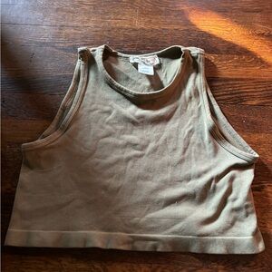Xl but fits L or m, Army/ Sage green cropped tank top women’s